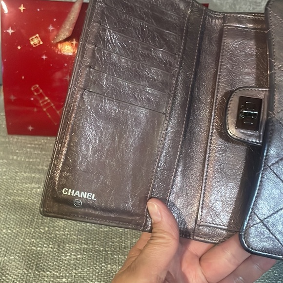 Chanel purple and silver irridescent trifold wallet. Serial sticker still Intact - Picture 5 of 7